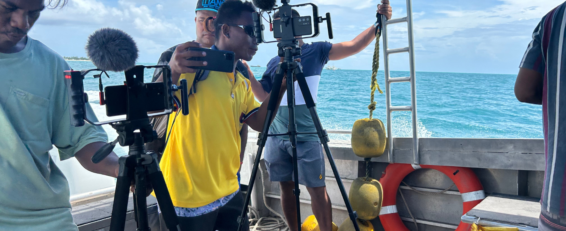 LUC students connect with Kiribati locals to record